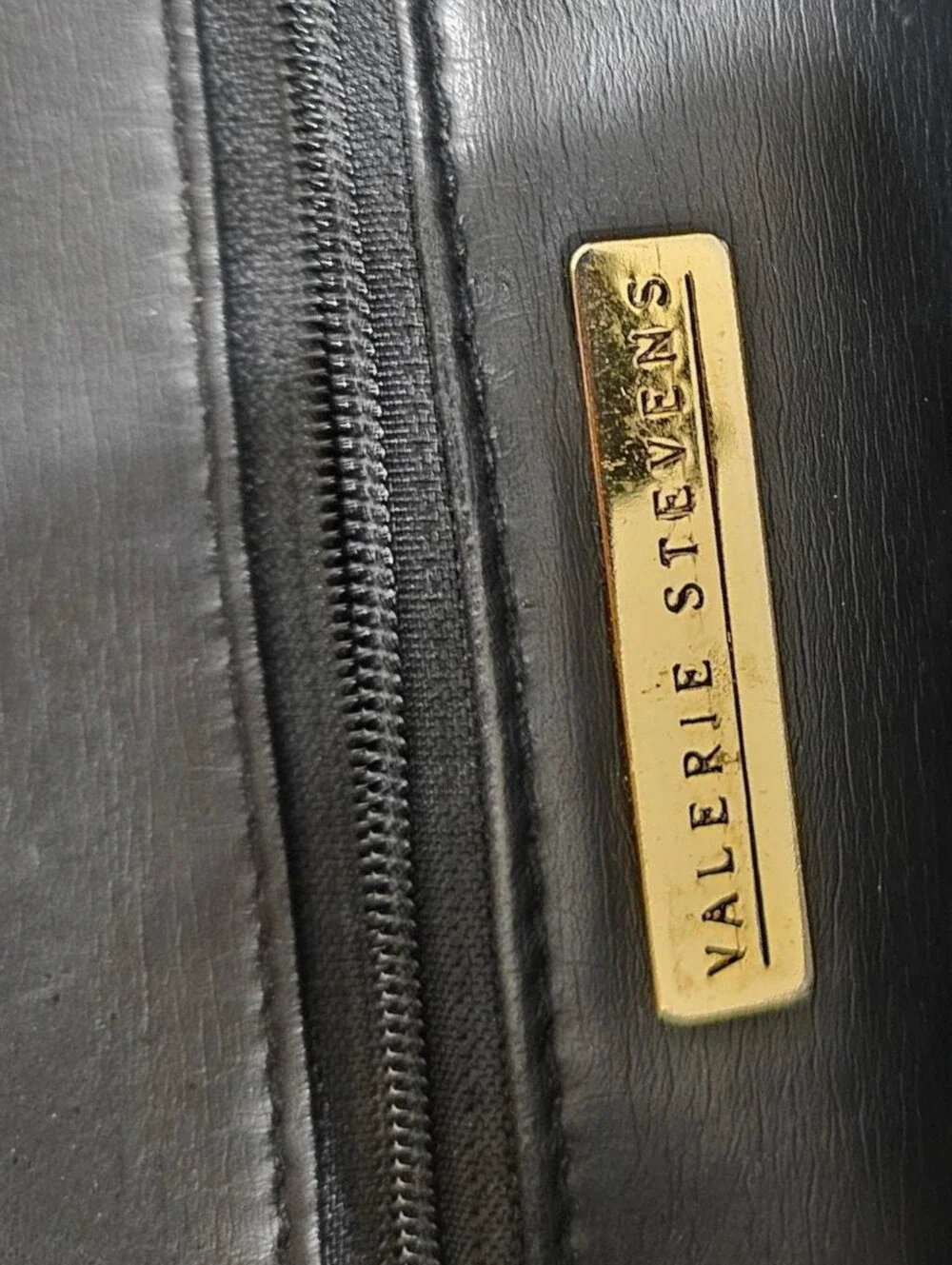 Vtg VALERIE STEVENS Green Suede Brown Croc Embossed Leather Zip Work Tote